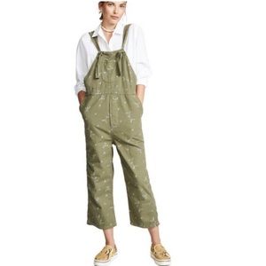 The Great easy cotton free floral overalls